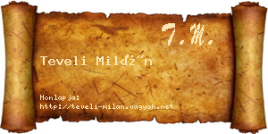Teveli Milán névjegykártya